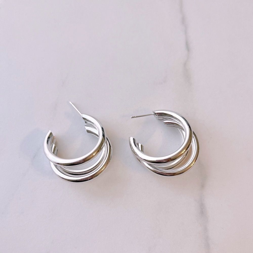 5/$25 SILVER OPEN HOOPS - Picture 4 of 6